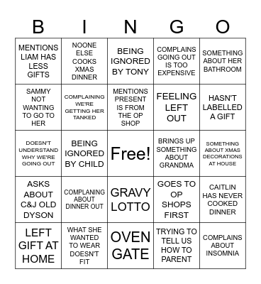 KIRSTY BINGO Card