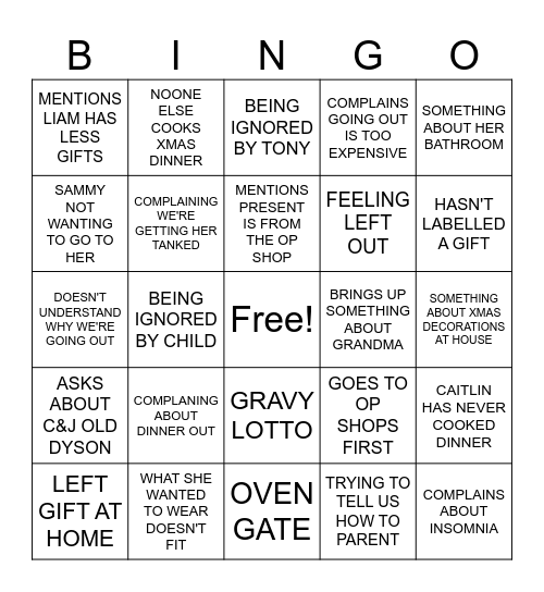 KIRSTY BINGO Card