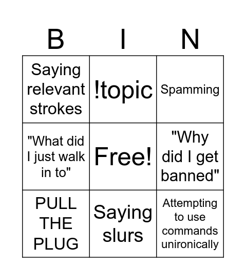 AI Sponge Chat Bingo Card