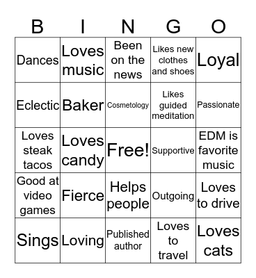 Getting to Know You Bingo Card