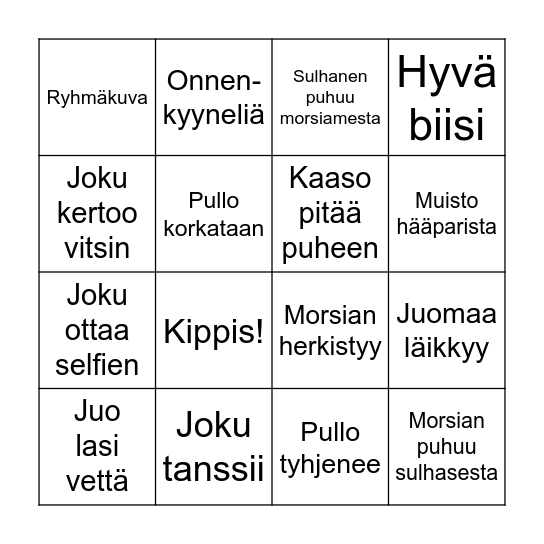 Hääbingo Card