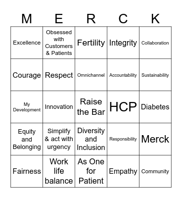 Merck Bingo Card