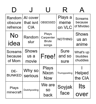 What will Djura say Bingo Card
