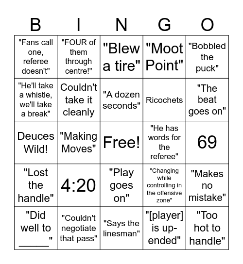 John Shorthouse Bingo Card