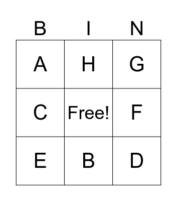 ABC Bingo Card