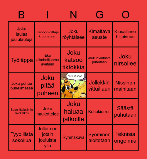 Kingisiilin pikkujoulut 2024 Bingo Card