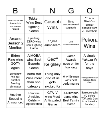 Triple A Franchises' Favorite Game Jam Bingo Card