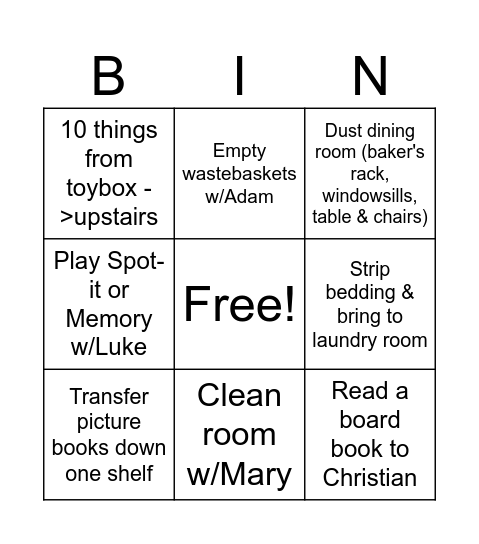 Marta Bingo Card