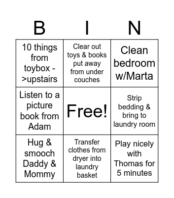Mary Bingo Card