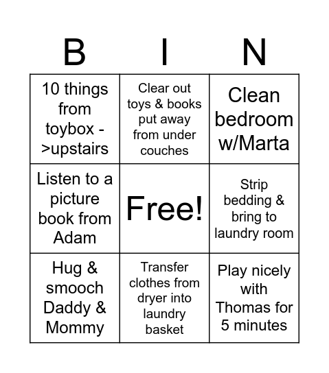 Mary Bingo Card