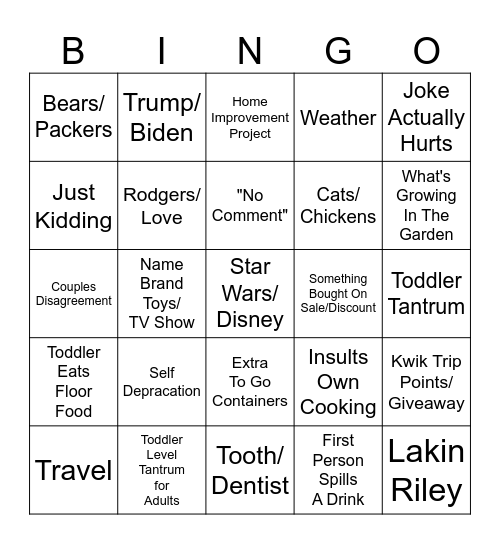 Thanksgiving Bingo Card