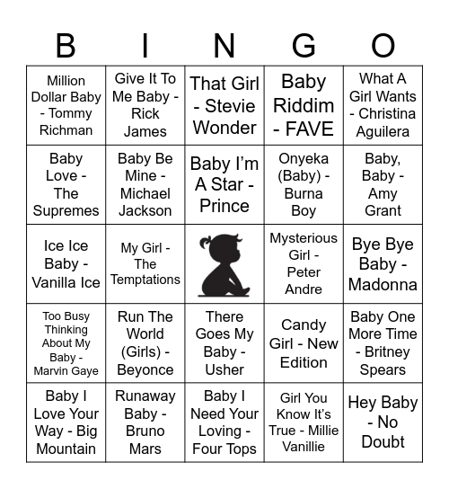 The Lees’ Baby Shower Bingo Card