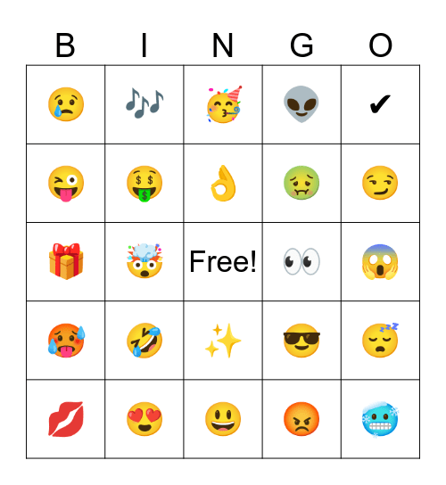 EMOTIKONOWE BINGO Card