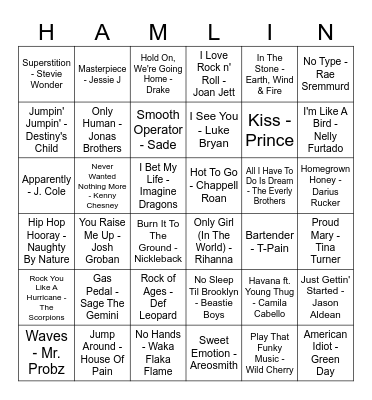 Music Bingo #2 Bingo Card