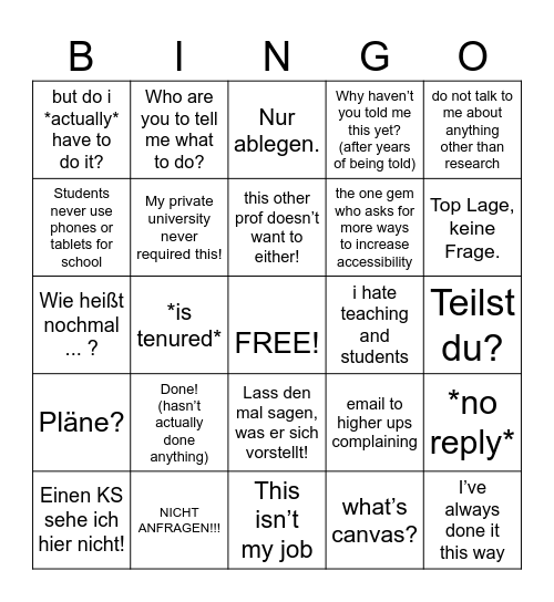 Meme Bingo Card