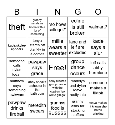 mccullough thanksgiving Bingo Card