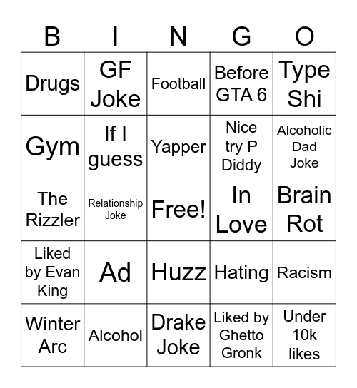 Reels Bingo Card