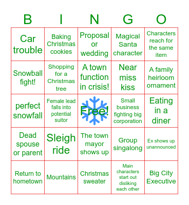 Hallmark Movie Christmas Bingo Card