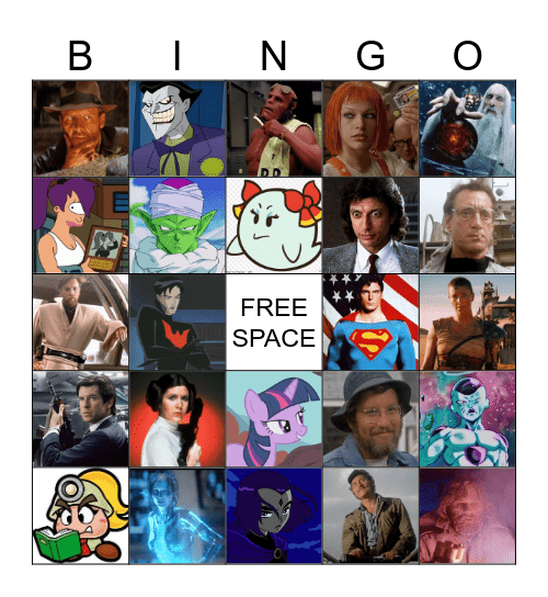 Favorite Character Bingo Card