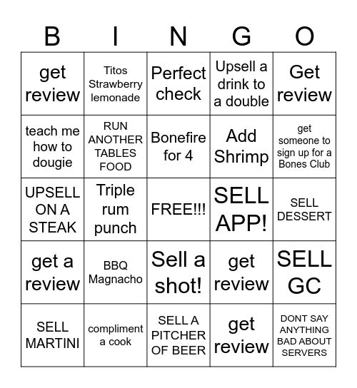 SERVER BINGO Card