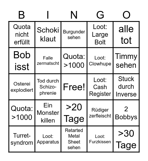 Gerch Company Bingo Card