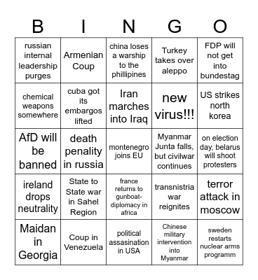 Bingocard 2025 Bingo Card