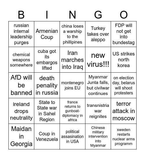 Bingocard 2025 Bingo Card