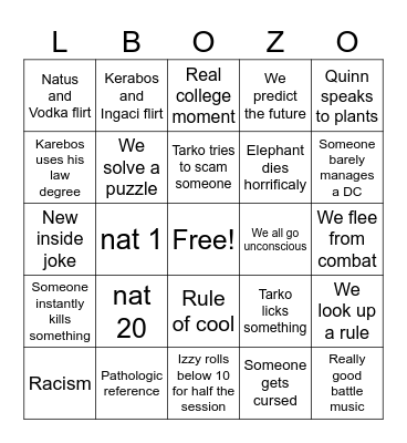 Strenght of Thousands Bingo Card