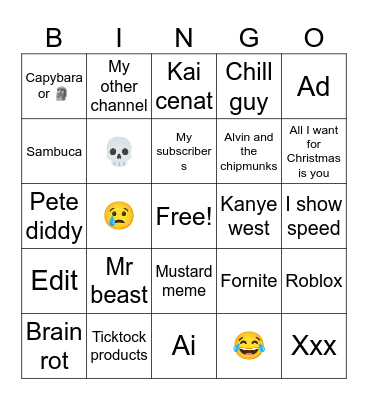 Tick tock Bingo Card