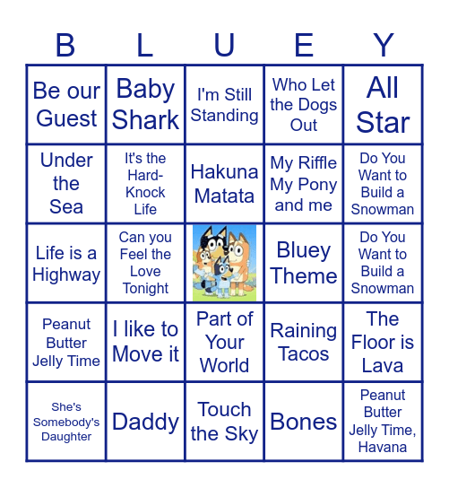 Music Bingo Card