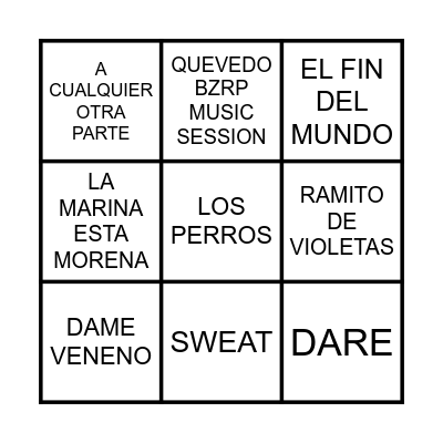 BINGO MUSICAL Bingo Card