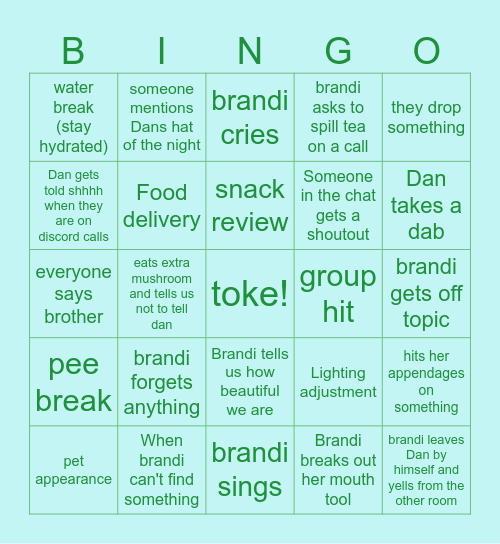 Brandi bingo Card