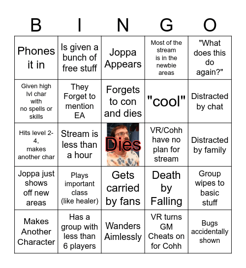 Cohh Pantheon Stream BINGO! Bingo Card