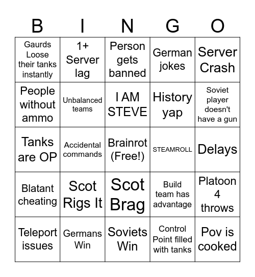 MC 27 Event Bingo Card