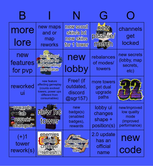 TDS - v2.0 Update Bingo Card