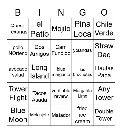 Margs Bingo Card