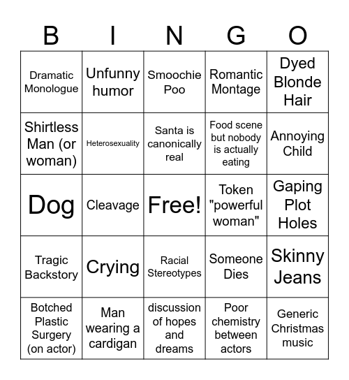 Hallmark Bingo Card