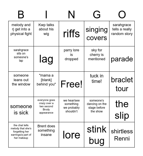 soc saturday Bingo Card
