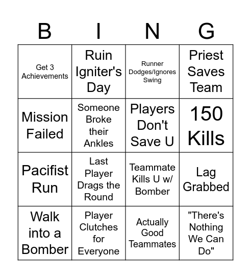 Guts & Blackpowder BING(O)! Bingo Card