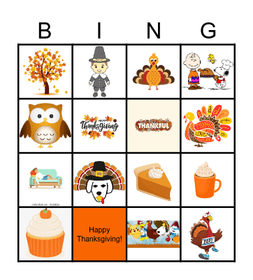 Thanksgiving Bingo Card