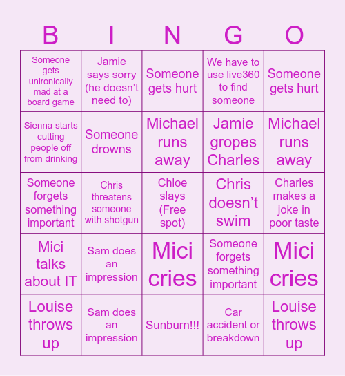 QUEENSLAND BINGO Card