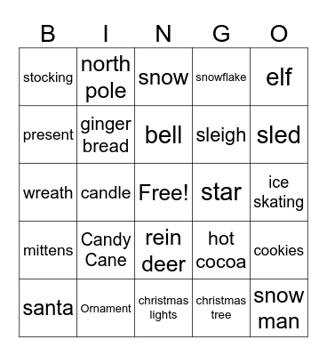 Christmas Bingo Card