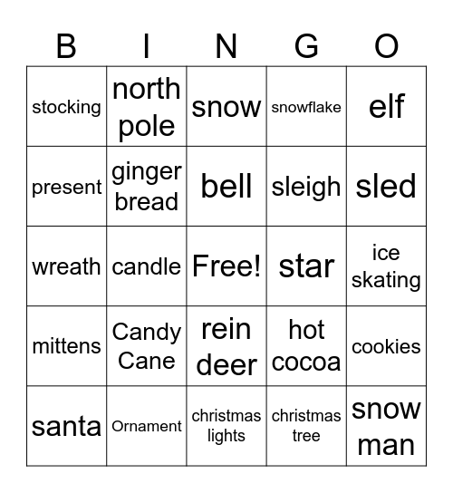 Christmas Bingo Card