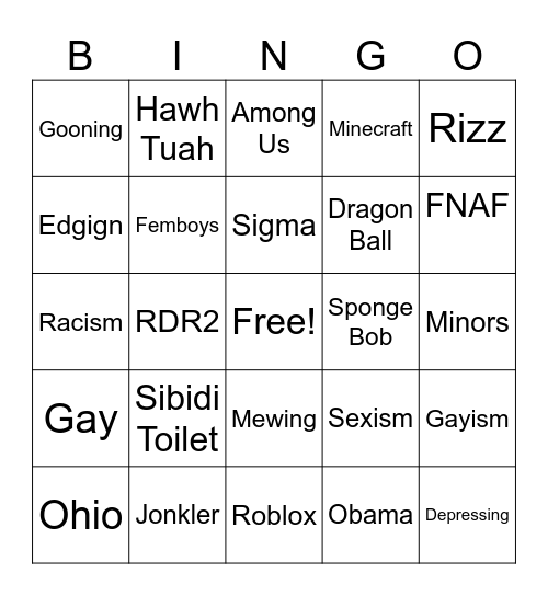 Memes Bingo Card