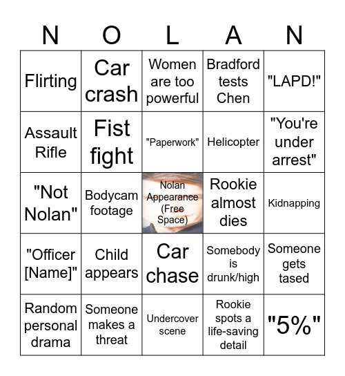 The Rookie Bingo Card