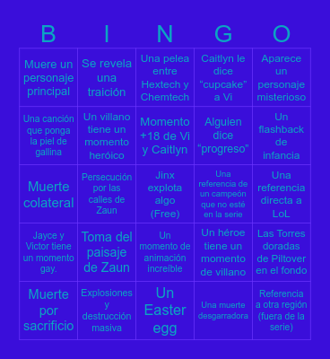 Arcane Bingo Card