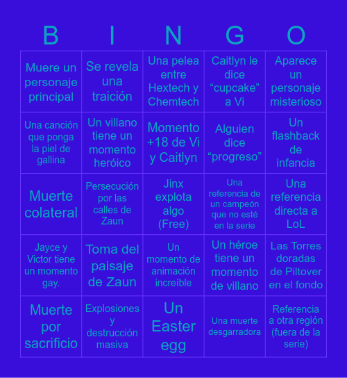 Arcane Bingo Card