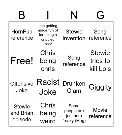 Lucas blackmailing oliver Bingo Card