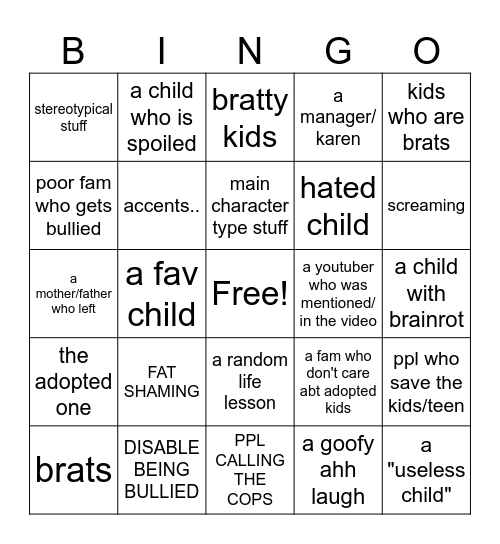 DHAR MAN BINGO Card