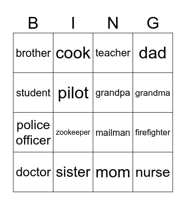 FF1 unit 4 Bingo Card